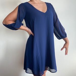 ***SOLD ON MERC*** NWOT Lulus Navy Flowy Dress